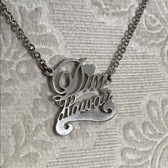 Dior RARE HAWAII HEART ADJUSTABLE reversible Silver Script Necklace - Picture 8 of 12